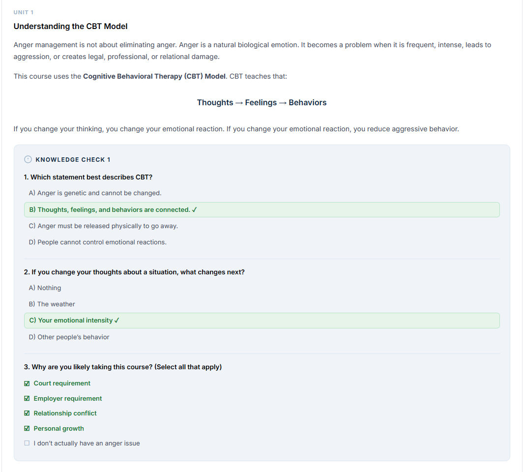 Course platform preview — full size